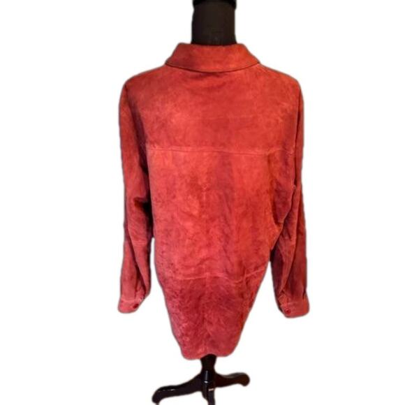 Jhane Barnes Deep Red Leather Jacket | Vintage 90s | Size 44 - Picture 3 of 12